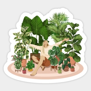 Reading with plants 12 Sticker